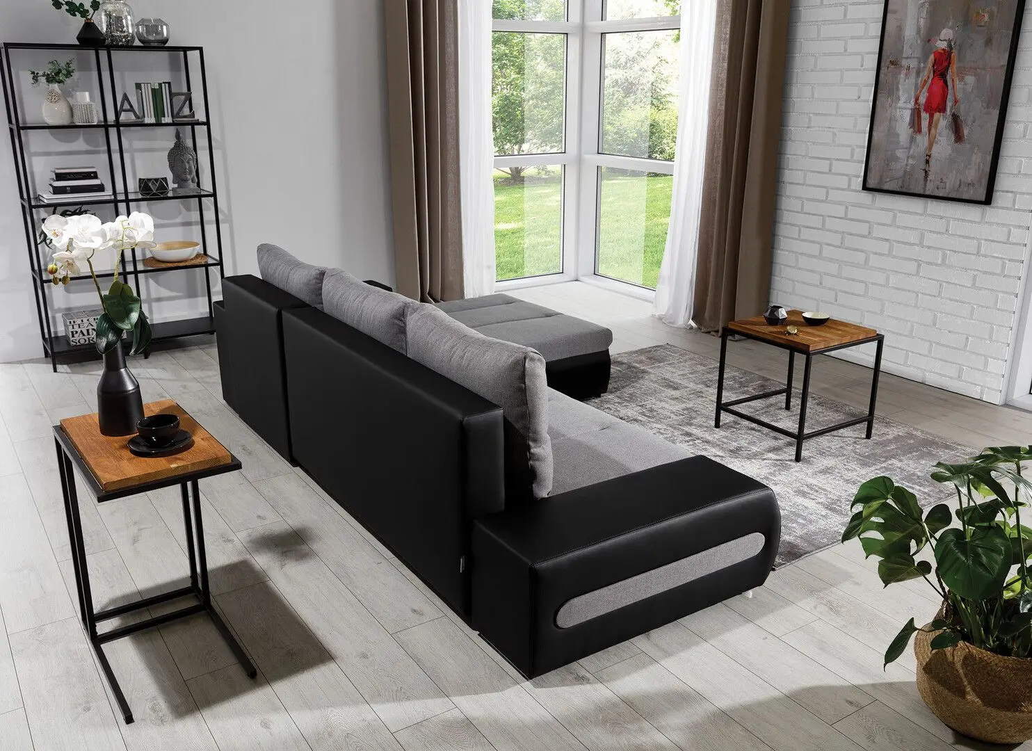 Canapea de colt Eltap Ottavio Sawana 21/Soft 11 Left (Gray/Black) - 6