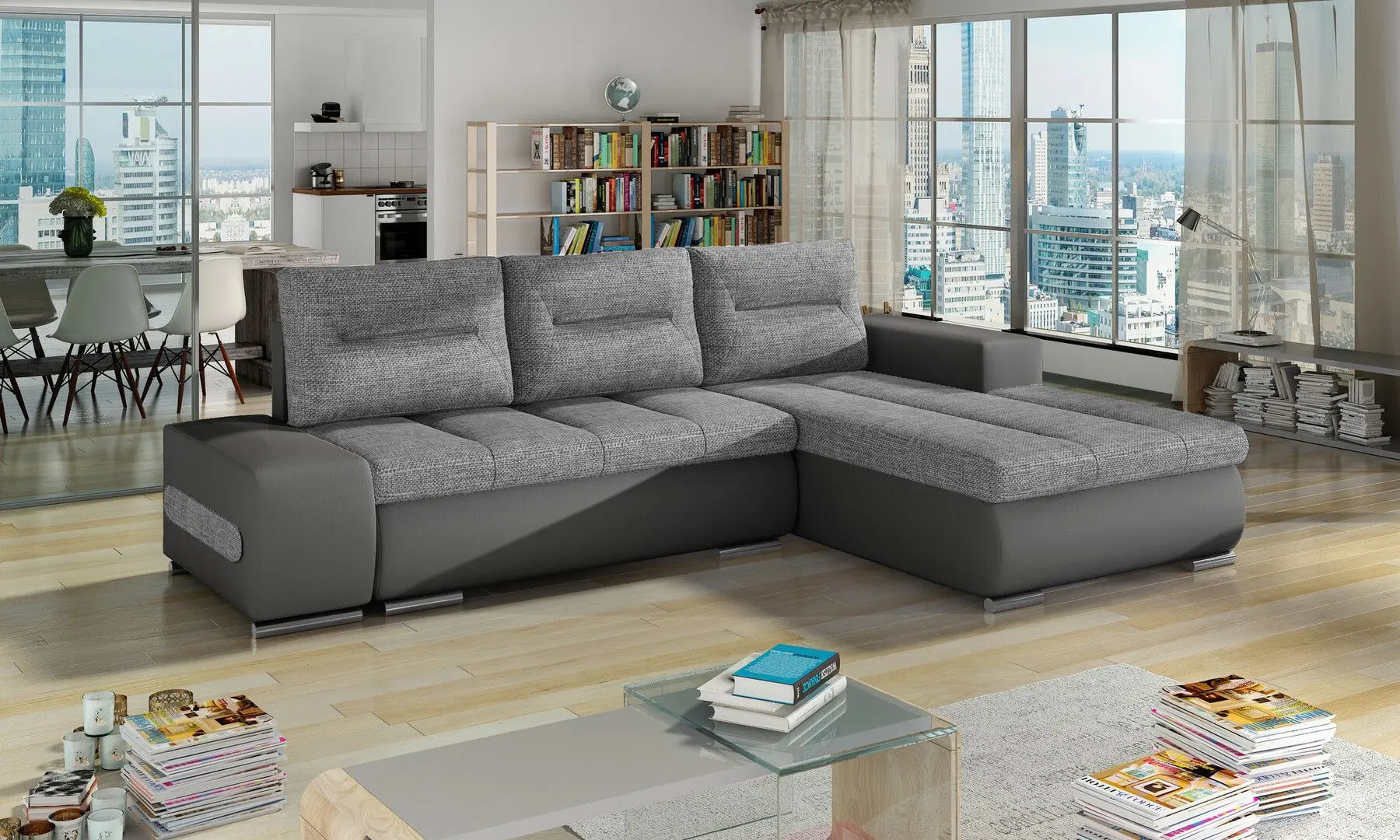 Диван угловой Eltap Ottavio Sawana 21/Soft 29 Left (Gray/Gray Dark) - 3