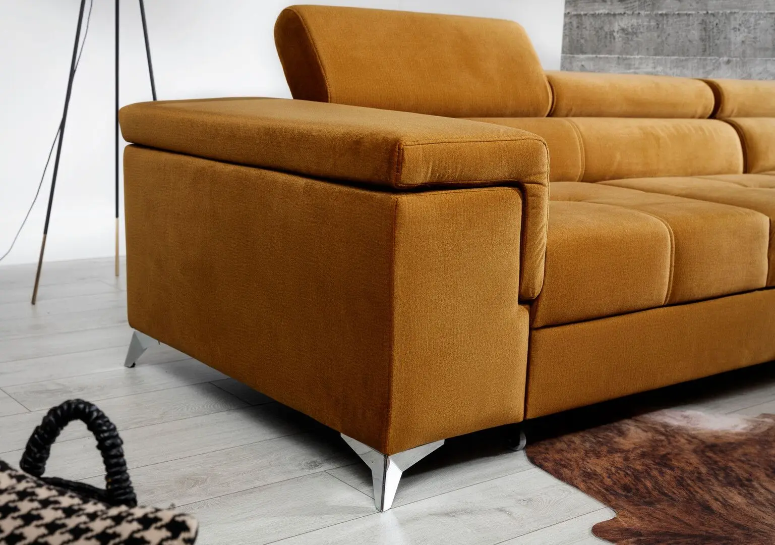 Canapea de colt Eltap Ricardo Monolith 48 Right (Mustard)