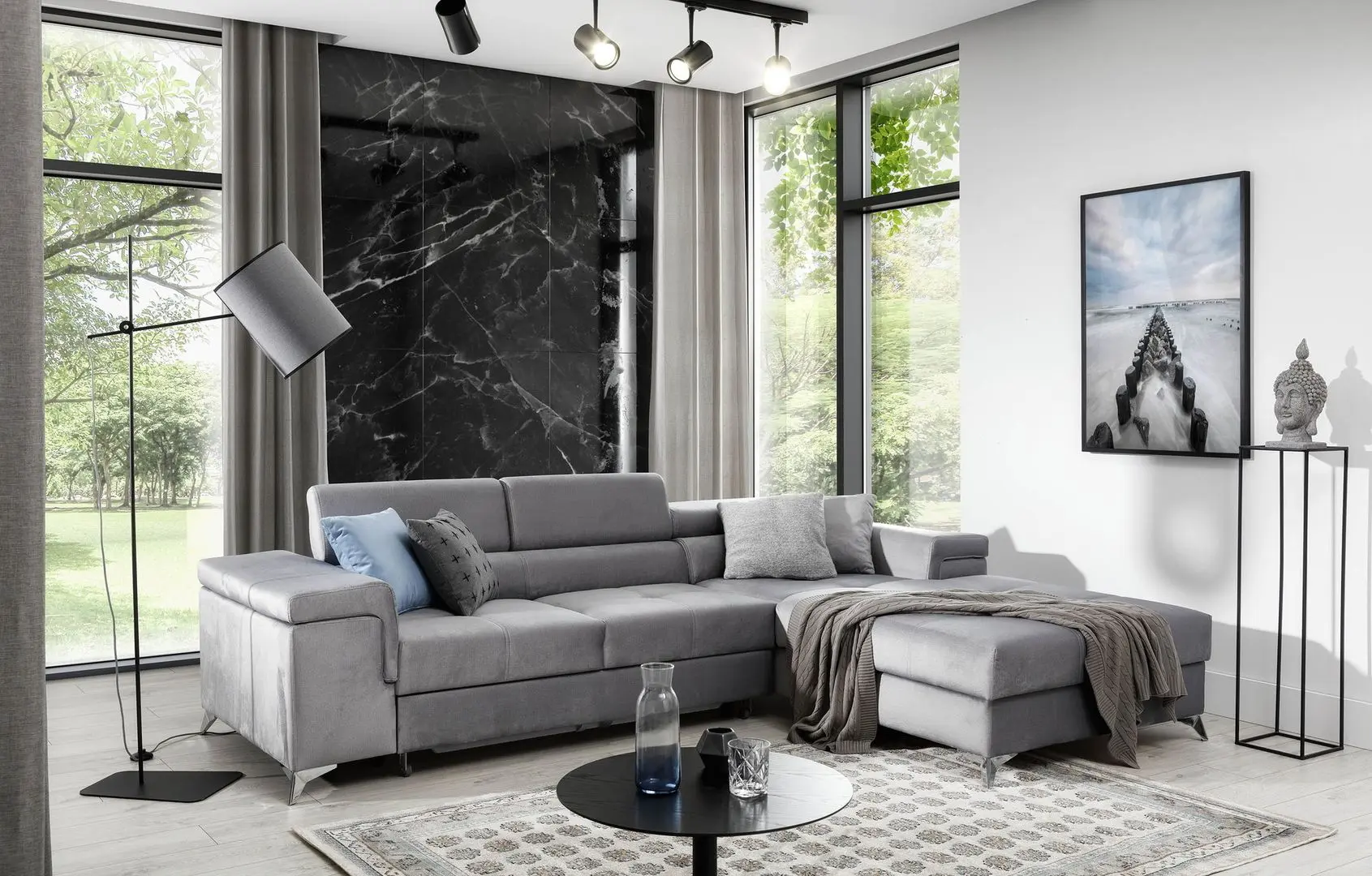 Canapea de colt Eltap Ricardo Monolith 84 Left (Gray Light)