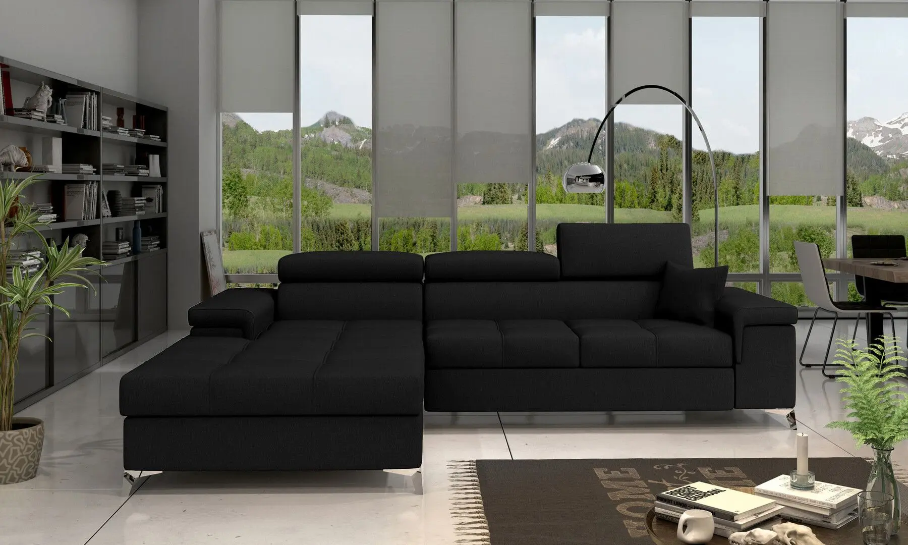 Canapea de colt Eltap Ricardo Sawana 14 Left (Black)