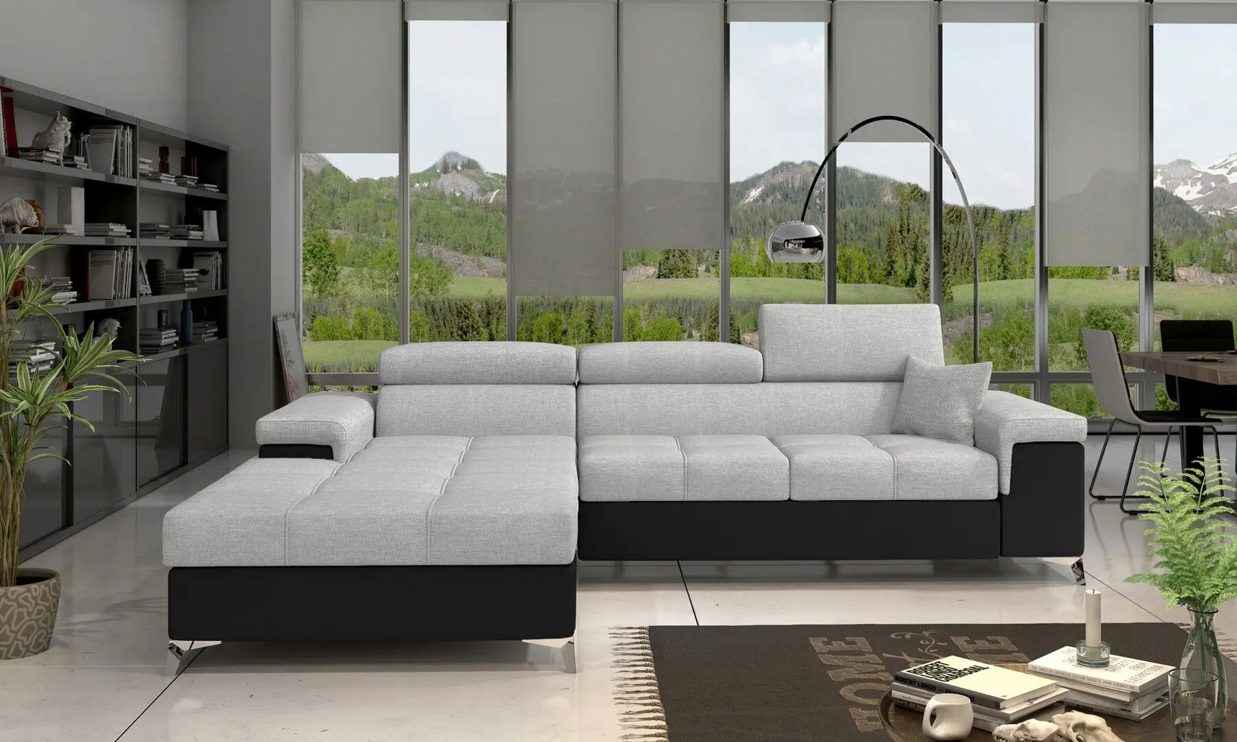 Диван угловой Eltap Ricardo Sawana 21/Soft 11 Right (Gray/Black)