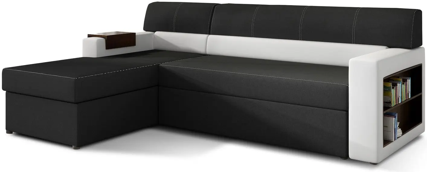 Диван угловой Eltap Rico Sawana 14/Soft 17 Left (Black/White)