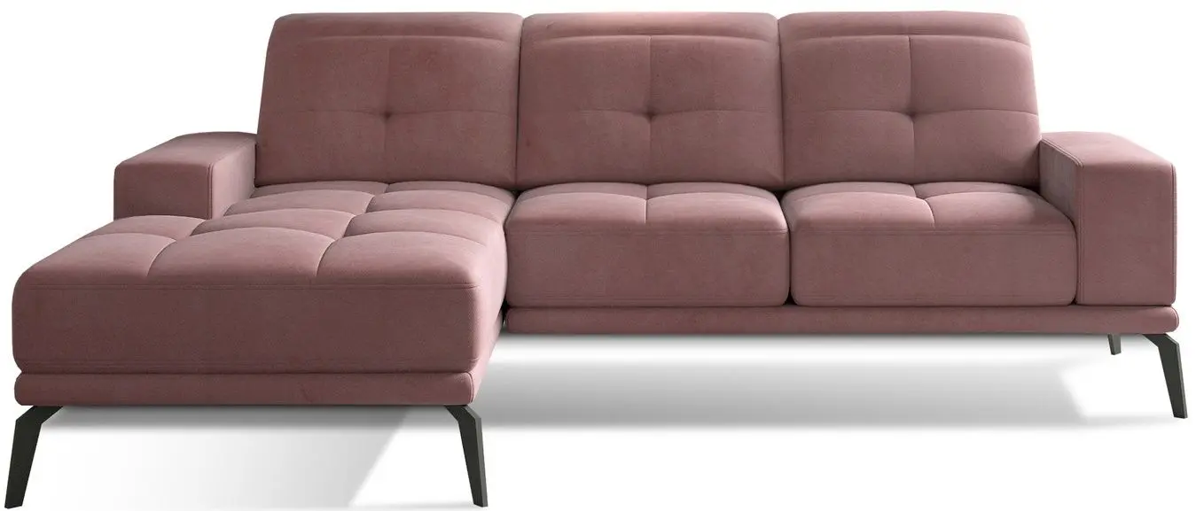Canapea de colt Eltap Torrense Matt Velvet 63 Left (Mountbatten Pink)