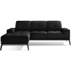 Canapea de colt Eltap Torrense Matt Velvet 99 Left (Black)