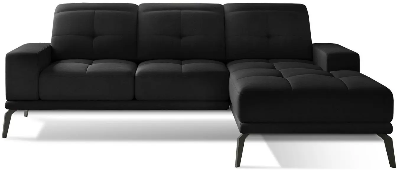 Canapea de colt Eltap Torrense Matt Velvet 99 Right (Black)