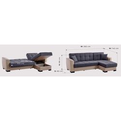 Canapea de colt Fabulous Dynamic 58-002 (Dark Gray/Beige) Thumb