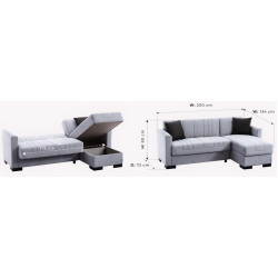 Canapea de colt Fabulous Oskar 51-002 (Gray Light) Thumb