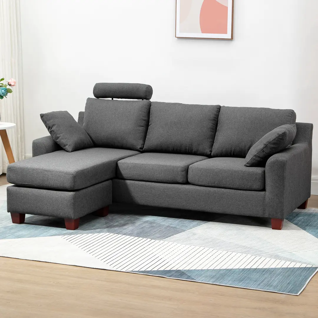 Угловой диван Homcom 833-288 (Dark Grey)