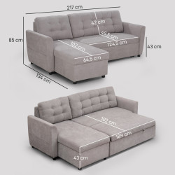 Угловой диван Homcom 839-194 (Grey) Thumb