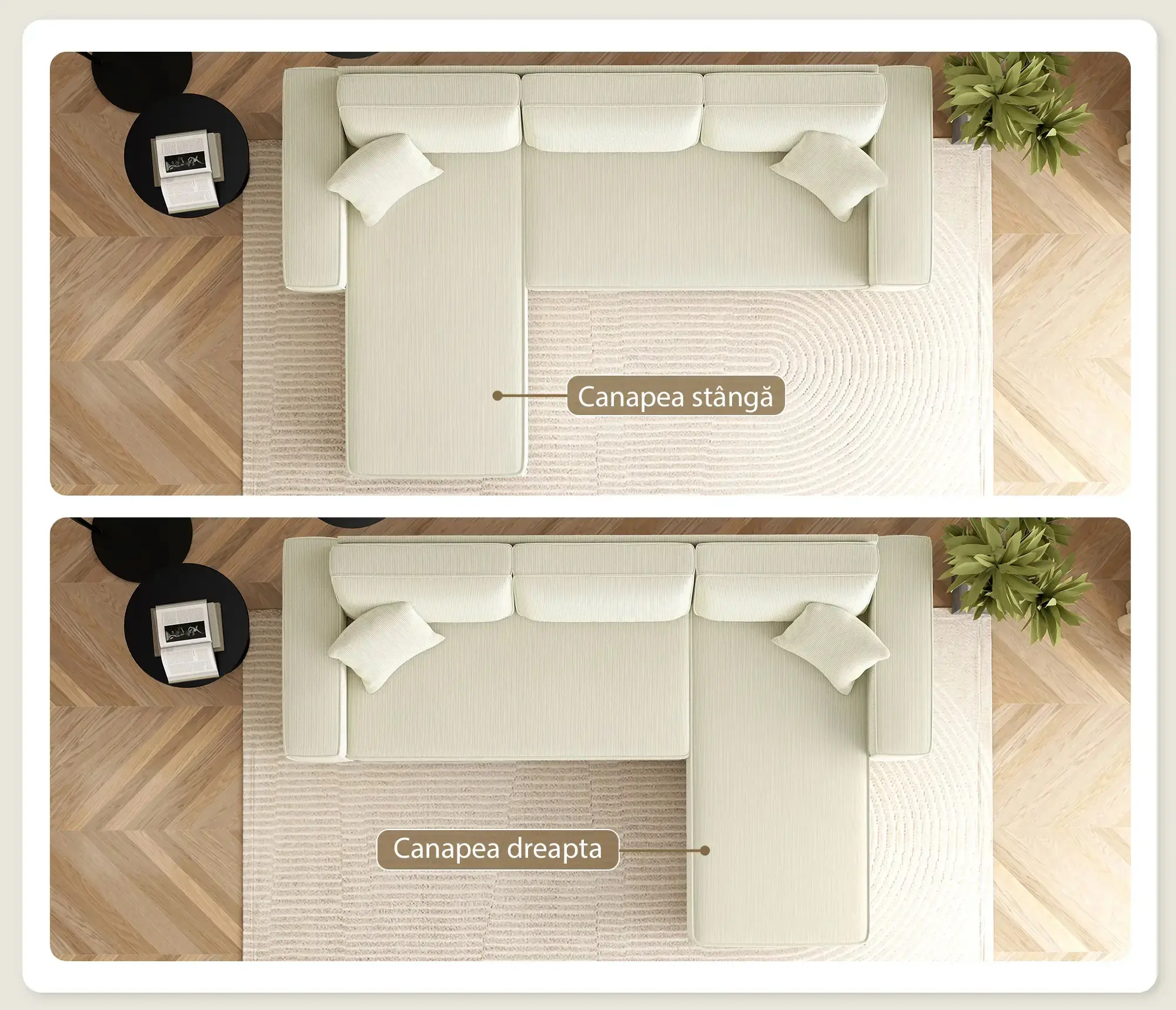 Угловой диван Homcom 83B-352V00CW (Cream White) - 5
