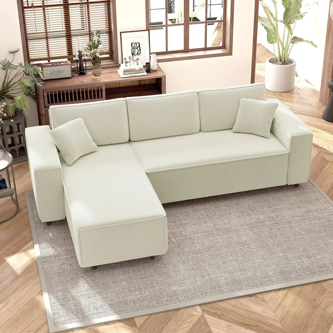 Угловой диван Homcom 83B-352V00CW (Cream White)
