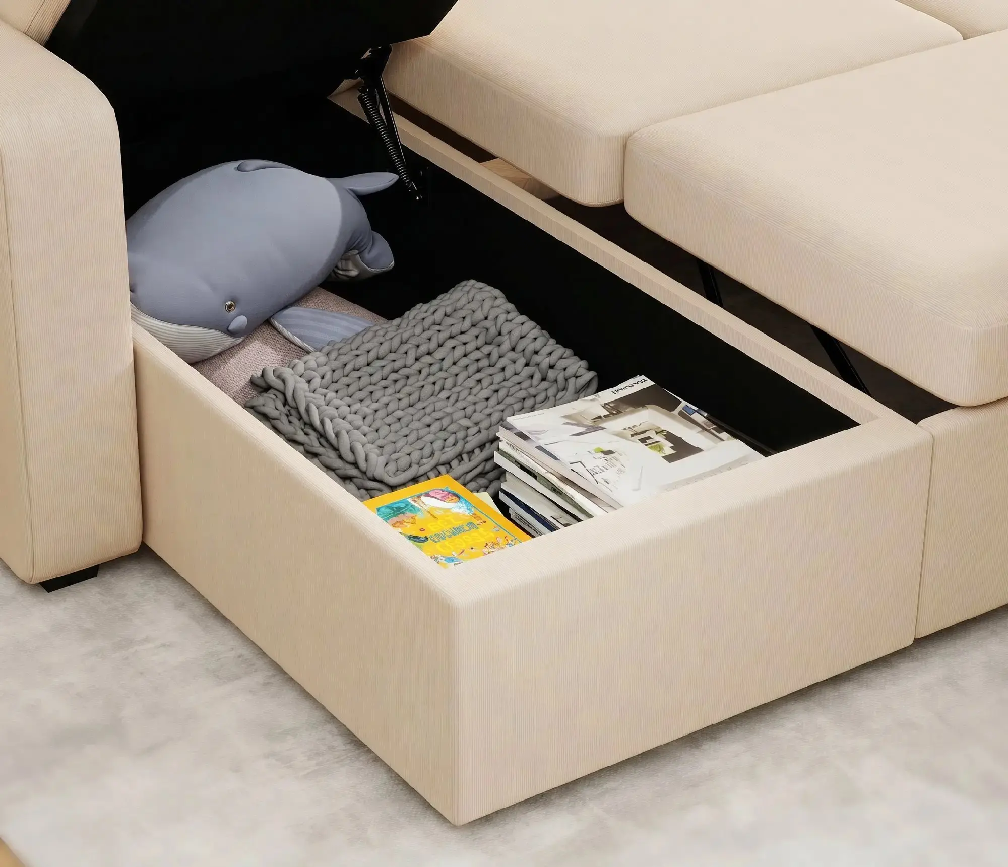 Угловой диван Homcom 83B-565V00BG (Beige) - 5