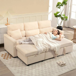 Угловой диван Homcom 83B-565V00BG (Beige) Thumb