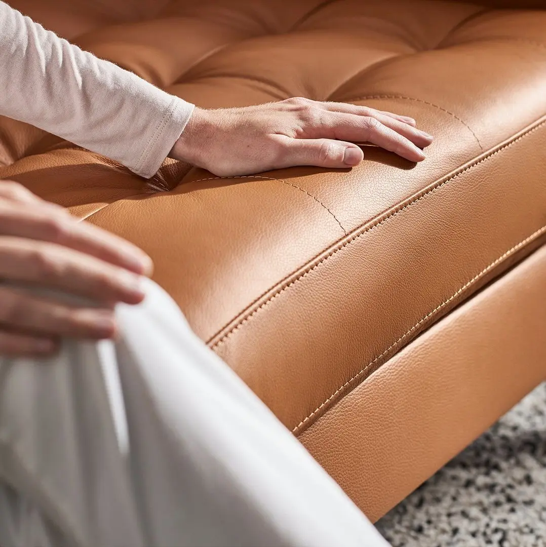 Canapea Ikea Landskrona 3-locuri/1 sezlong/Lemn (Grann/Bomstad Maro-auriu)