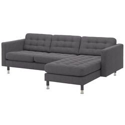 Canapea Ikea Landskrona 3-locuri/1 sezlong/Metal (Gunnared Gri Inchis)