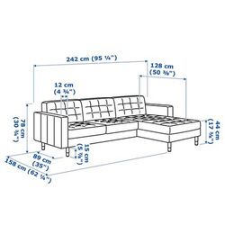Canapea Ikea Landskrona 3-locuri/1 sezlong/Metal (Gunnared Gri Inchis) Thumb