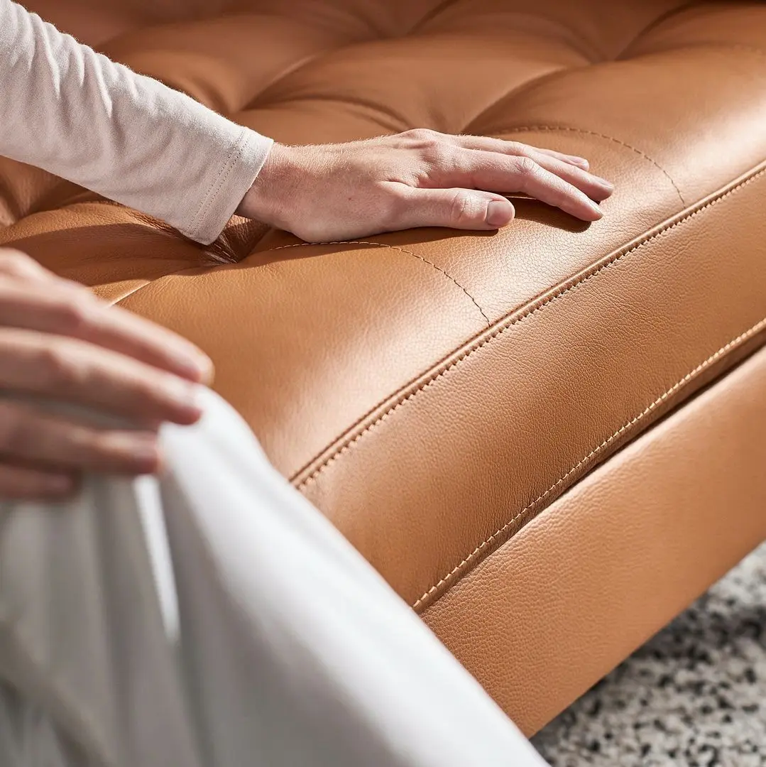 Canapea Ikea Landskrona 3 locuri cu sezlong (Grann/Bomstad Maro-auriu/Metal)