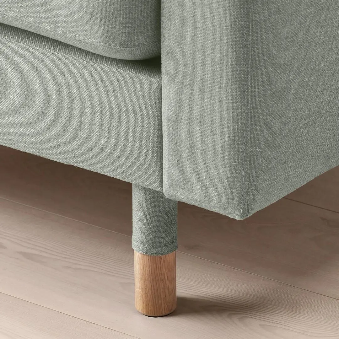 Canapea Ikea Landskrona 3 locuri cu sezlong (Gunnared Verde deschis/Lemn)