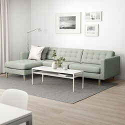 Canapea Ikea Landskrona 4-locuri/1 sezlong/Lemn (Gunnared Verde Deschis) Thumb