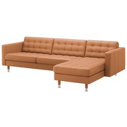 Canapea Ikea Landskrona 4-locuri/1 sezlong/Metal (Grann/Bomstad Maro-Auriu)