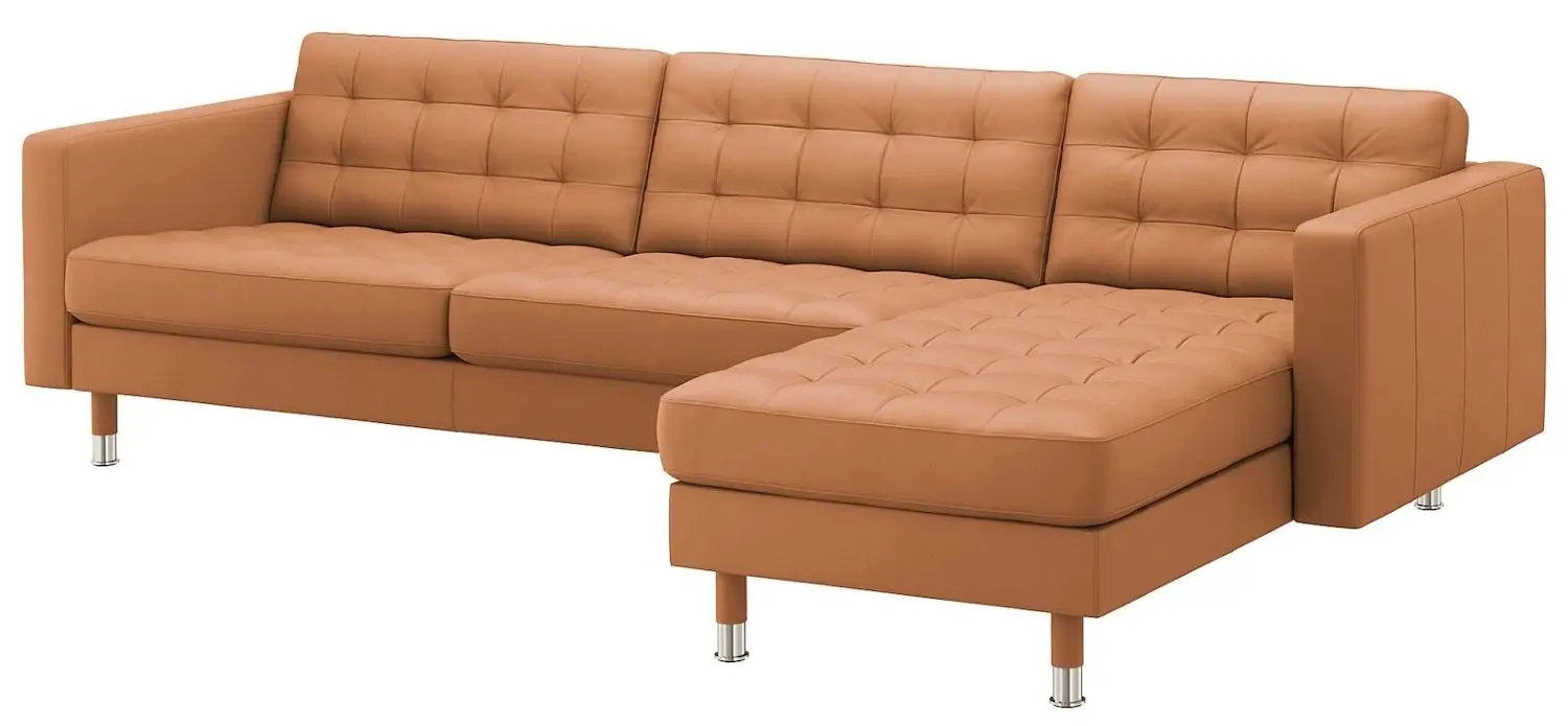 Диван Ikea Landskrona 4-местный/1 шезлонг/Металл (Гранн/Бомстад Золотисто-коричневый)