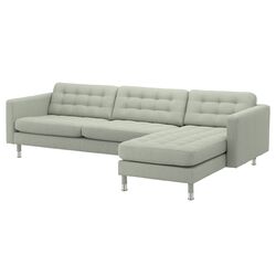Canapea Ikea Landskrona 4-locuri/1 sezlong/Metal (Gunnared Verde Deschis)