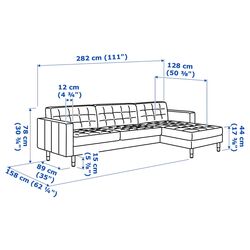 Canapea Ikea Landskrona 4-locuri/1 sezlong/Metal (Gunnared Verde Deschis) Thumb