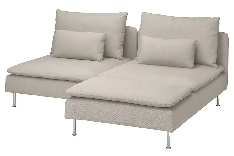 Canapea Ikea Soderhamn 2-locuri cu sezlong (Fridtuna Bej Deschis)