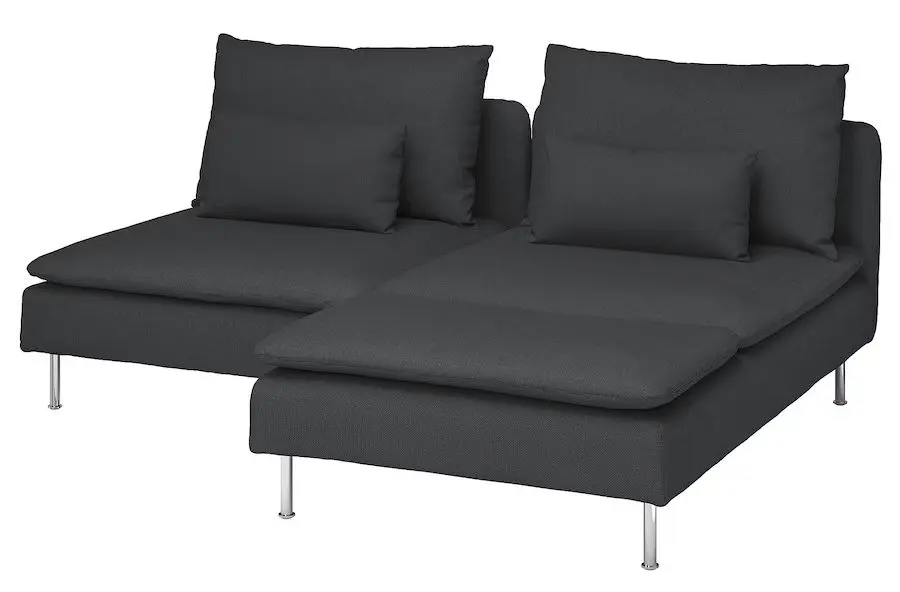 Canapea Ikea Soderhamn 2-locuri cu sezlong (Fridtuna Gri Inchis)