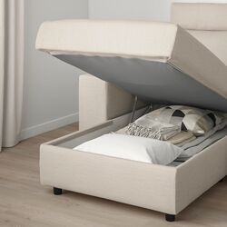 Canapea de colt Ikea Vimle 3-locuri/tetiera/sezlong/brate late (Gunnared Bej) Thumb