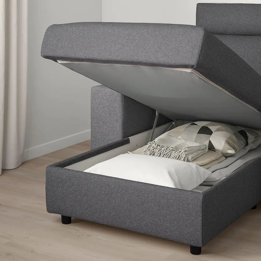 Диван Ikea Vimle 3-местный/подголовник/шезлонг/широкие подлокотники (Гуннаред Классический Серый)