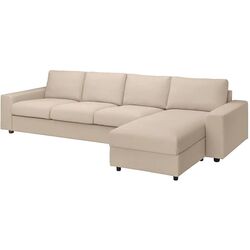 Canapea Ikea Vimle 4-locuri/sezlong/braţe late (Hallarp Bej)