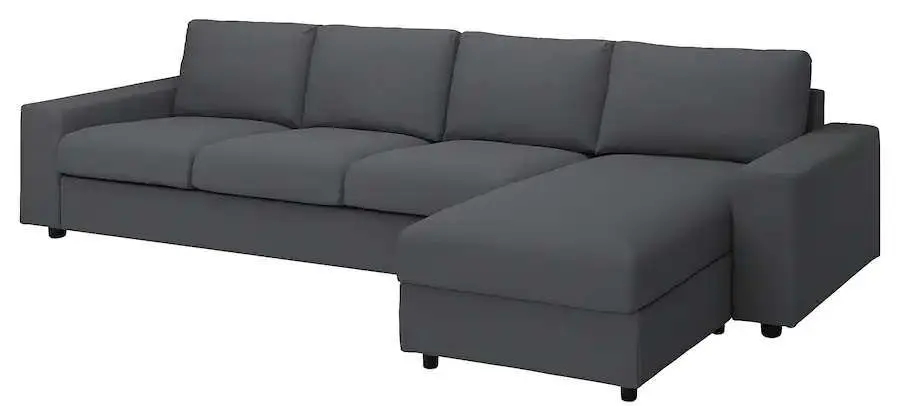 Canapea Ikea Vimle 4-locuri/sezlong/braţe late (Hallarp Gri)