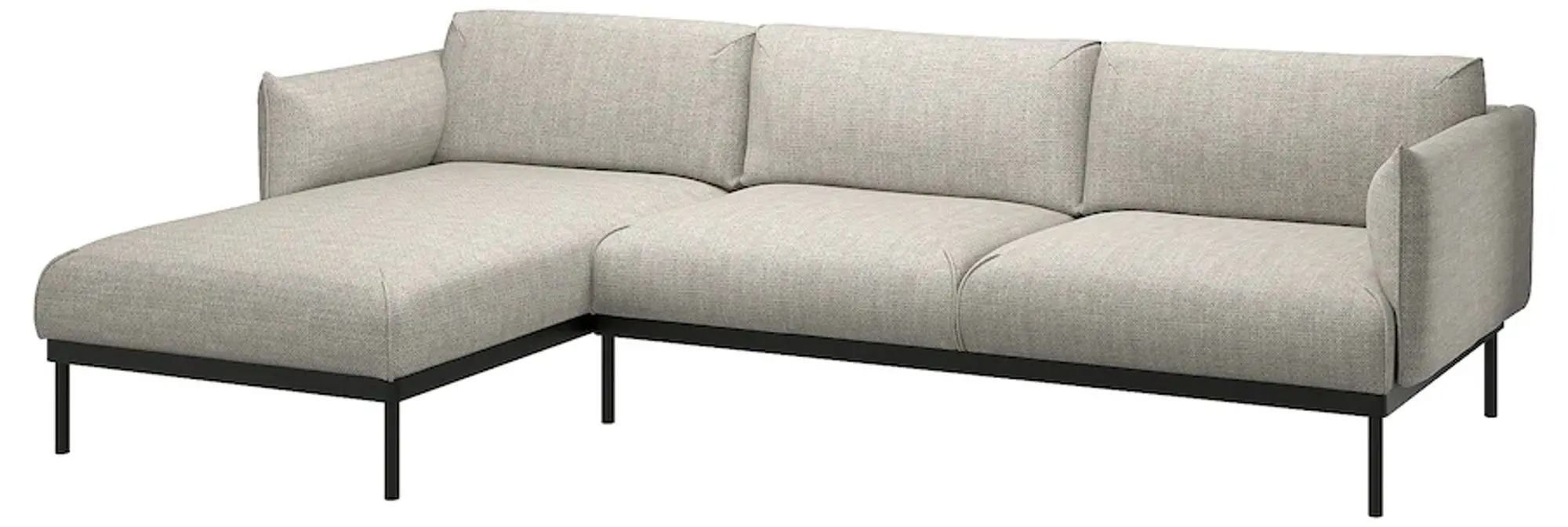 Canapea Ikea Applaryd 3-locuri/sezlong (Lejde Gri)