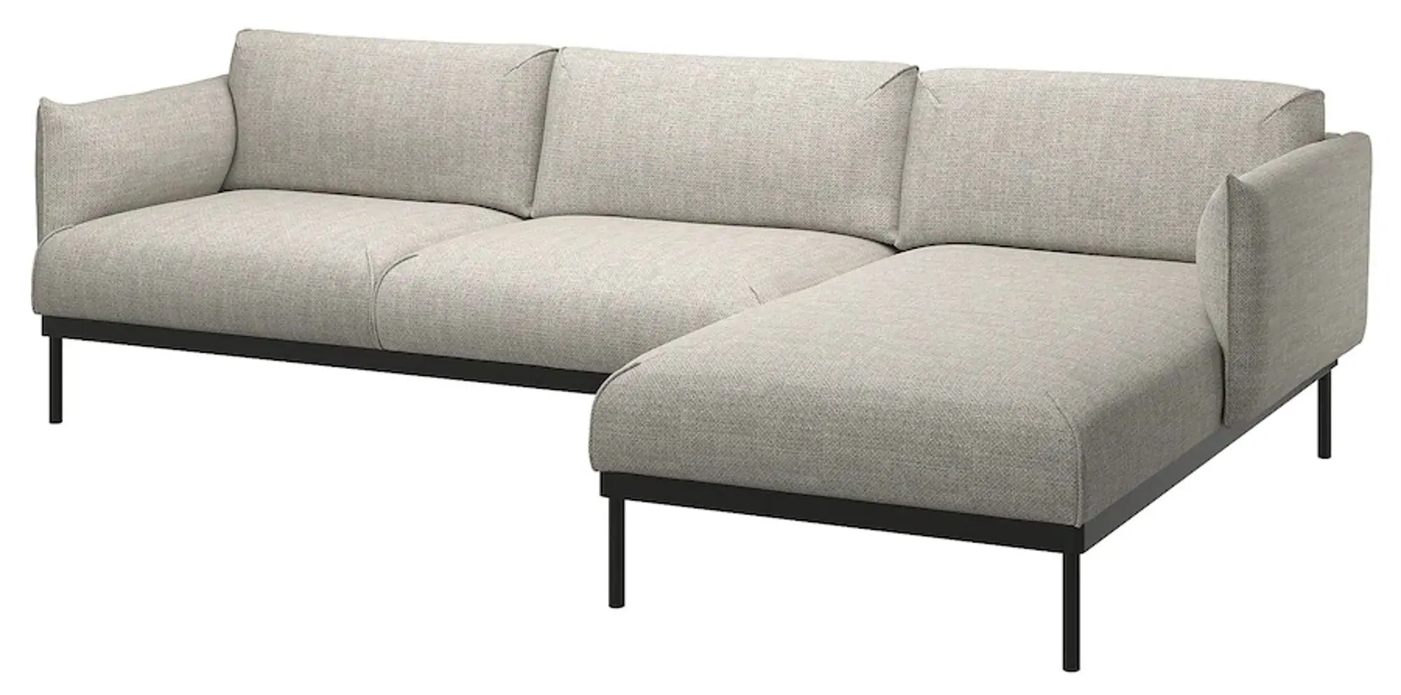 Canapea Ikea Applaryd 3-locuri/sezlong (Lejde Gri)