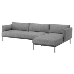 Canapea Ikea Applaryd 4-locuri/sezlong (Lejde Gri/Negru) Thumb