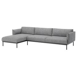 Canapea Ikea Applaryd 4-locuri/sezlong (Lejde Gri/Negru)