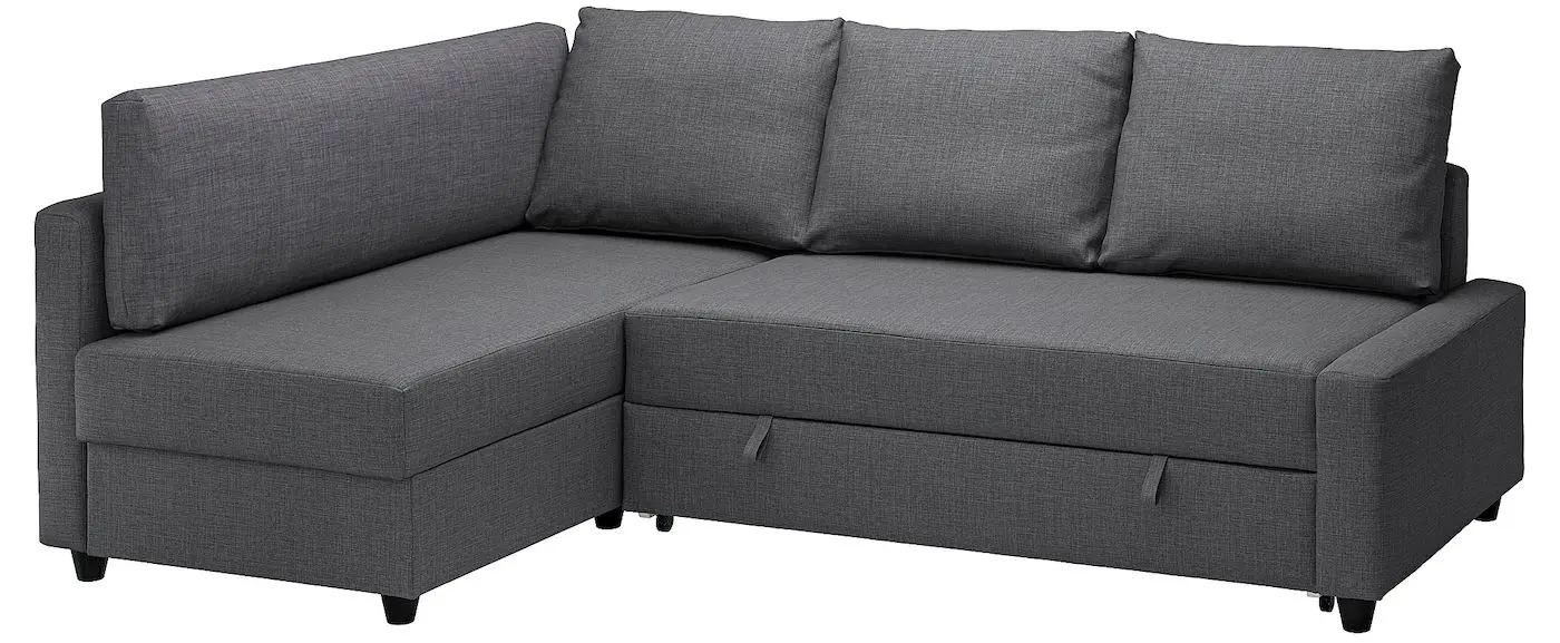 Canapea de colt Ikea Friheten/Klagshamn cu depozitare (Skiftebo Gri Inchis)