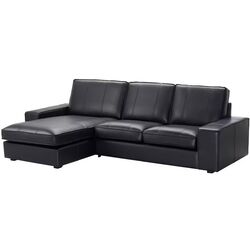 Диван угловой Ikea Kivik 3-местный/шезлонг (Гранн/Бумстад Черный)