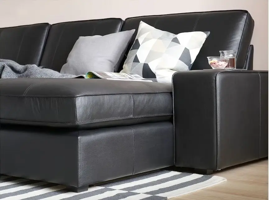 Canapea de colt Ikea Kivik 3-locuri/sezlong (Grann/Bomstad Negru)