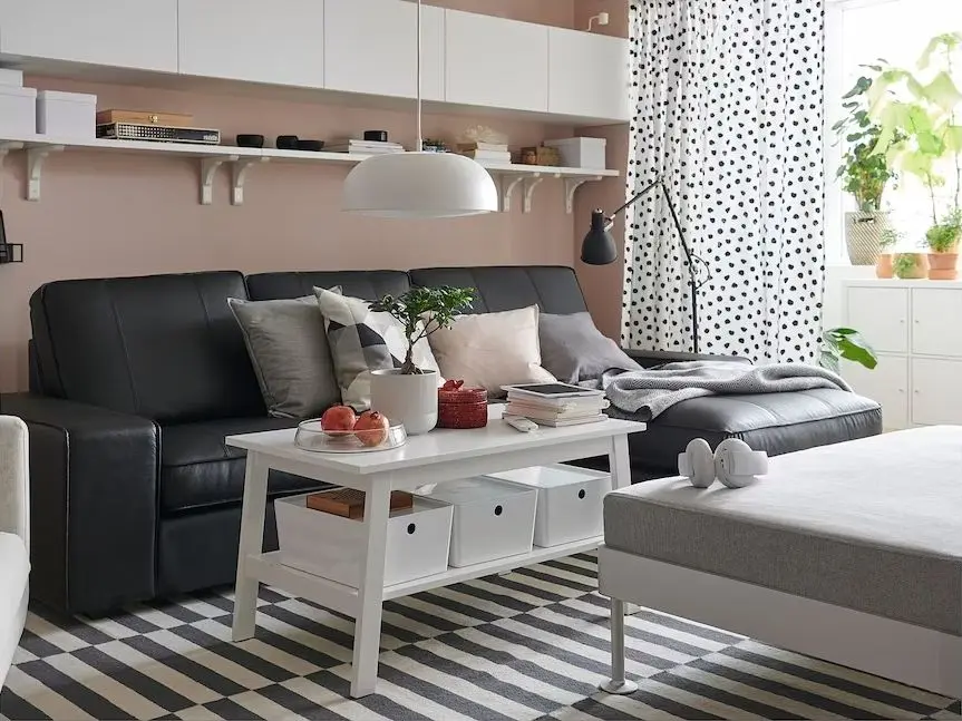 Canapea de colt Ikea Kivik 3-locuri/sezlong (Grann/Bomstad Negru)