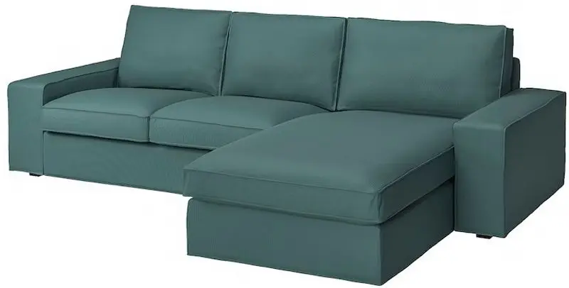 Canapea de colt Ikea Kivik 3-locuri/sezlong (Kelinge Gri-Turcoaz)