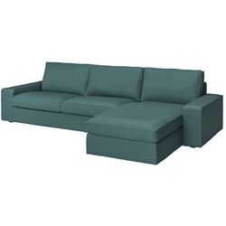 Диван угловой Ikea Kivik 4-местный/шезлонг (Келинге Серо-Бирюзовый)