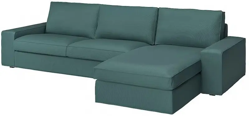 Canapea de colt Ikea Kivik 4-locuri/sezlong (Kelinge Gri-Turcoaz)
