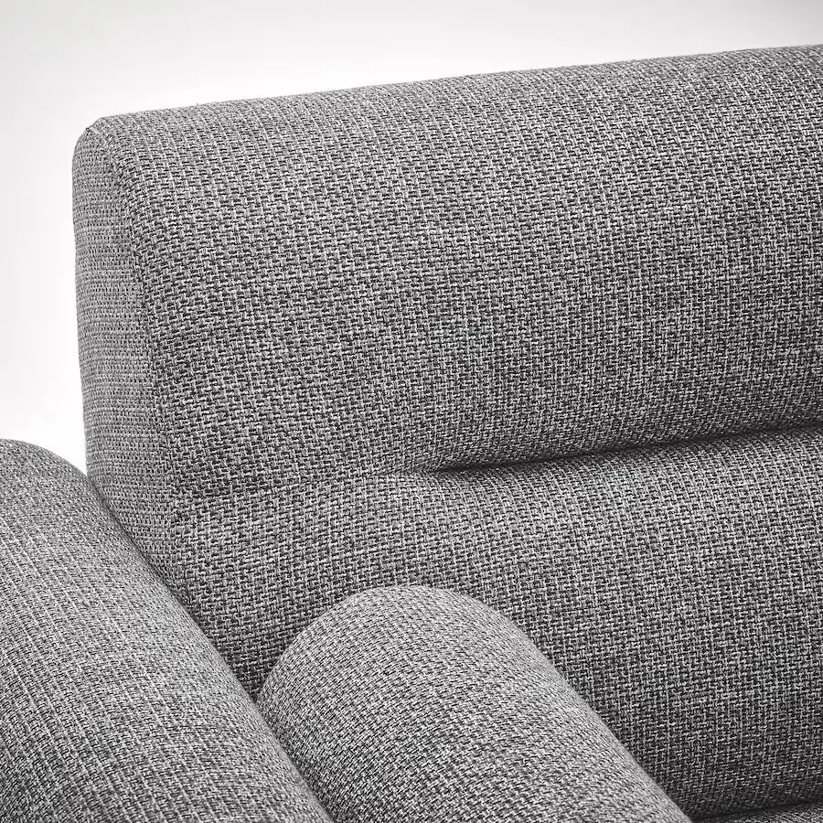 Canapea de colt Ikea Langaryd 3-locuri/sezlong stanga (Lejde Gri/Negru)