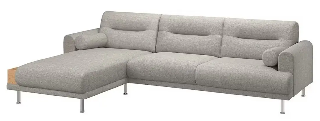 Canapea de colt Ikea Langaryd 3-locuri/sezlong stanga (Lejde Gri)