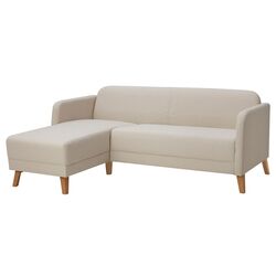 Canapea de colt Ikea Linanas 3-locuri/sezlong (Visle Bej)
