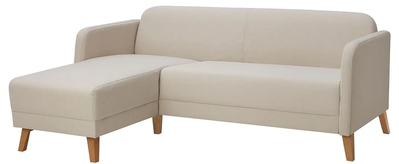 Canapea de colt Ikea Linanas 3-locuri/sezlong (Visle Bej)