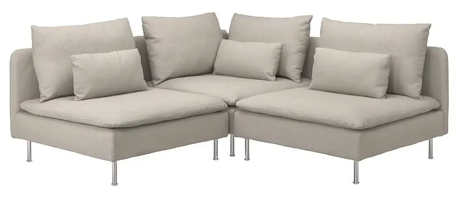 Canapea de colt Ikea Soderhamn 3-locuri (Fridtuna Bej Deschis)
